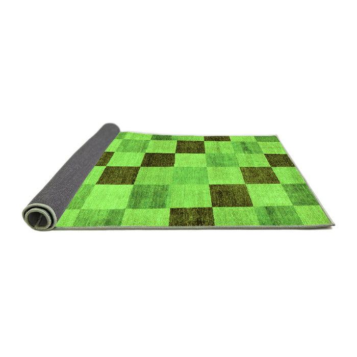 Sideview of Checkered Green Modern Rug, abs82grn