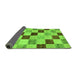 Sideview of Checkered Green Modern Rug, abs82grn