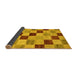 Sideview of Checkered Yellow Modern Rug, abs82yw