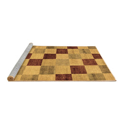 Sideview of Machine Washable Checkered Brown Modern Rug, wshabs82brn