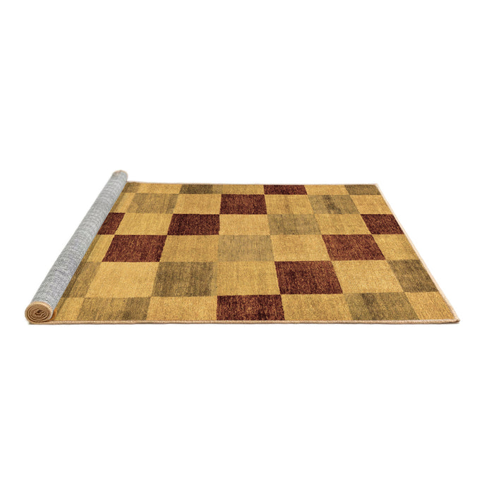Sideview of Machine Washable Checkered Brown Modern Rug, wshabs82brn
