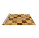 Sideview of Machine Washable Checkered Brown Modern Rug, wshabs82brn