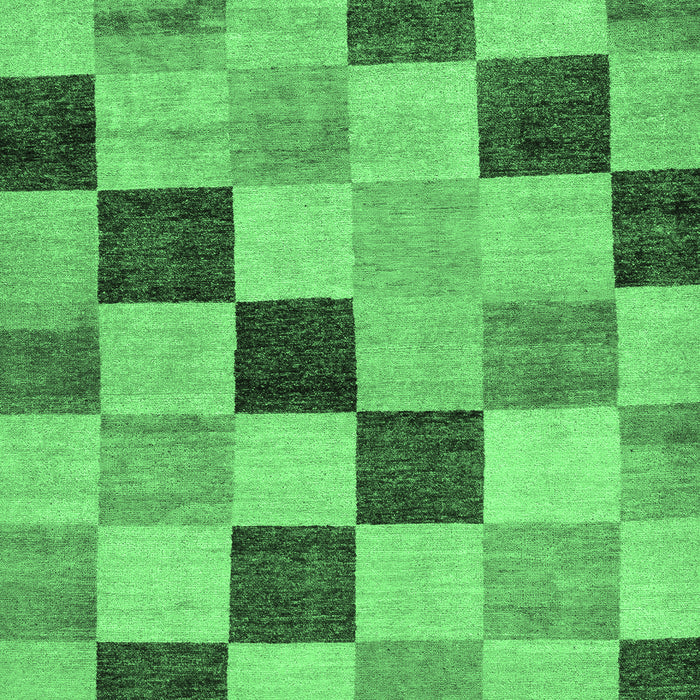 Machine Washable Checkered Emerald Green Modern Area Rugs, wshabs82emgrn
