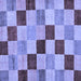 Square Machine Washable Checkered Blue Modern Rug, wshabs82blu