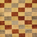 Square Abstract Red Checkered Rug, abs82