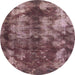 Square Machine Washable Abstract Velvet Maroon Purple Rug, wshabs830