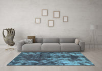 Machine Washable Abstract Light Blue Modern Rug, wshabs830lblu