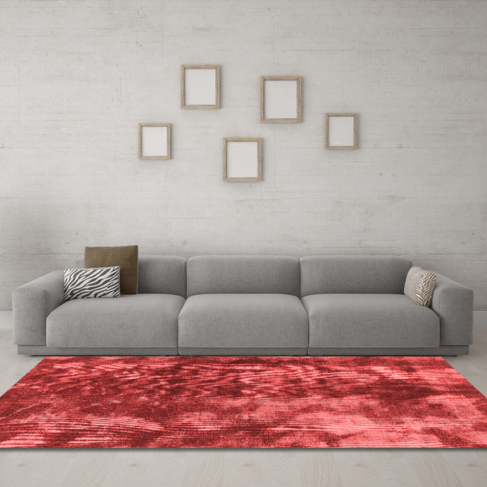 Modern Red Washable Rugs