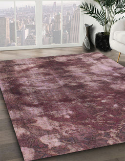 Abstract Maroon Purple Modern Rug in Family Room, abs830