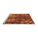 Sideview of Machine Washable Abstract Orange Modern Area Rugs, wshabs830org