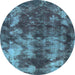 Round Machine Washable Abstract Light Blue Modern Rug, wshabs830lblu