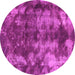 Round Machine Washable Abstract Pink Modern Rug, wshabs830pnk