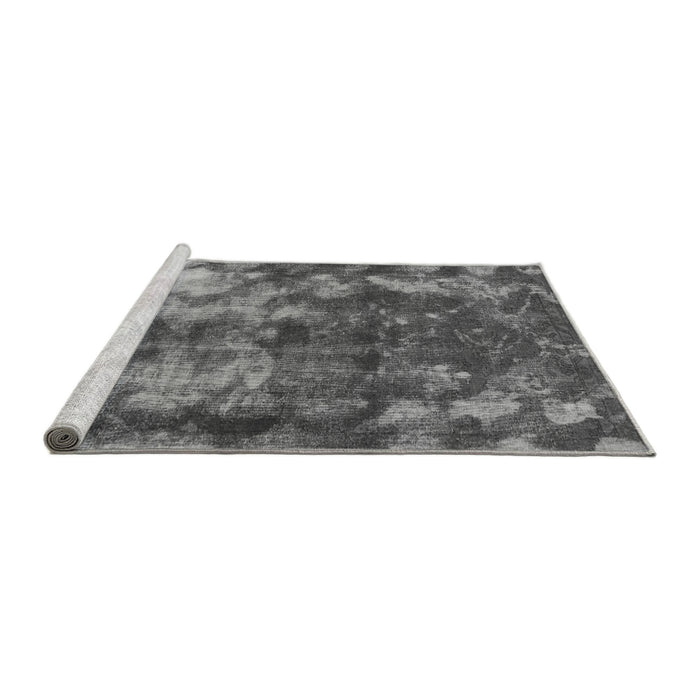 Sideview of Machine Washable Abstract Gray Modern Rug, wshabs830gry