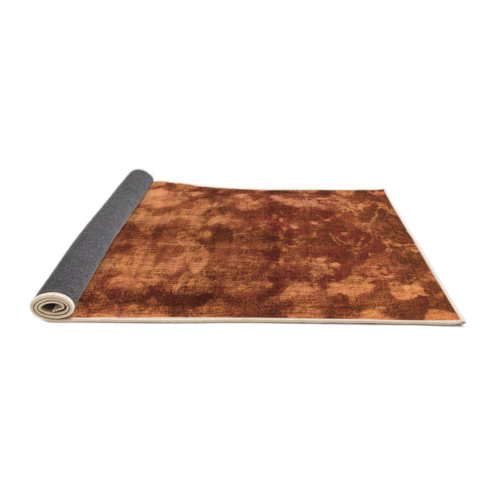 Sideview of Abstract Orange Modern Rug, abs830org