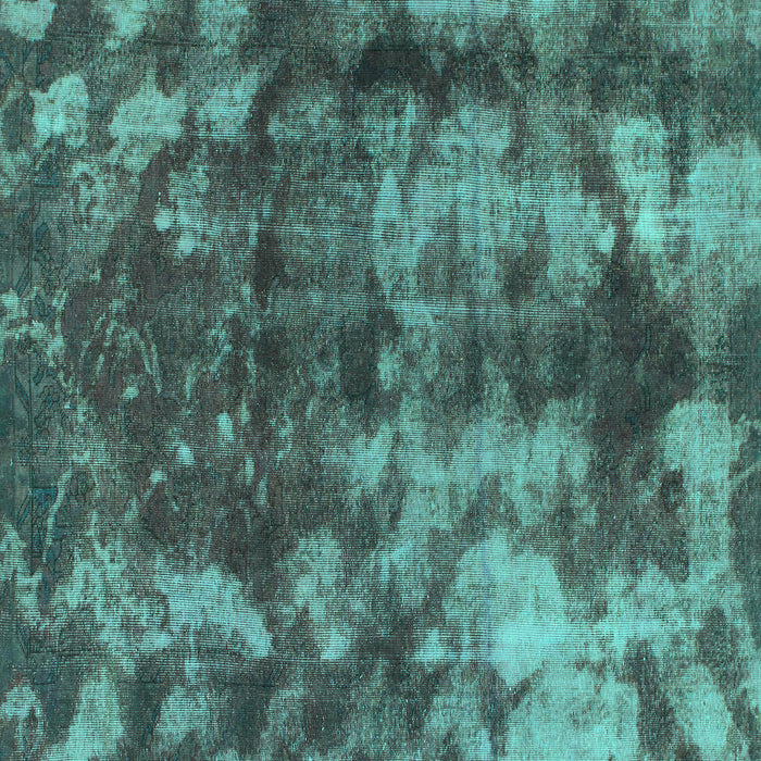 Square Machine Washable Abstract Turquoise Modern Area Rugs, wshabs830turq