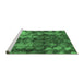 Sideview of Machine Washable Abstract Emerald Green Modern Area Rugs, wshabs830emgrn