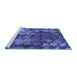 Sideview of Machine Washable Abstract Blue Modern Rug, wshabs830blu