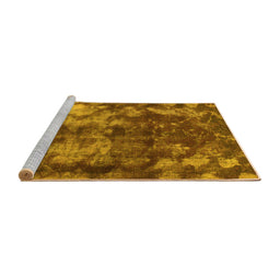 Sideview of Machine Washable Abstract Yellow Modern Rug, wshabs830yw