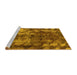 Sideview of Machine Washable Abstract Yellow Modern Rug, wshabs830yw