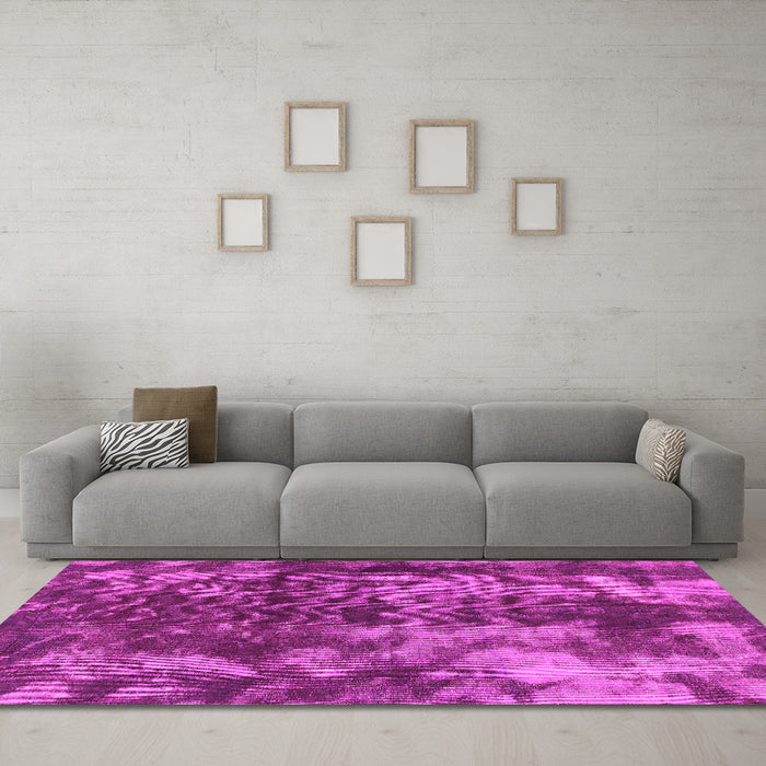 Machine Washable Abstract Pink Modern Rug in a Living Room, wshabs830pnk