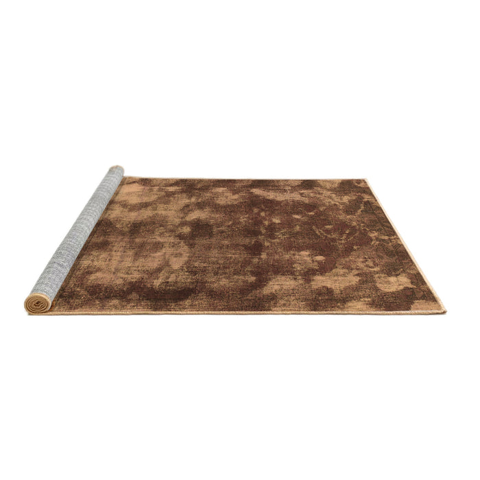 Sideview of Machine Washable Abstract Brown Modern Rug, wshabs830brn