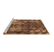 Sideview of Machine Washable Abstract Brown Modern Rug, wshabs830brn