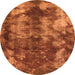 Round Abstract Orange Modern Rug, abs830org