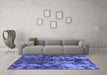 Machine Washable Abstract Blue Modern Rug in a Living Room, wshabs830blu