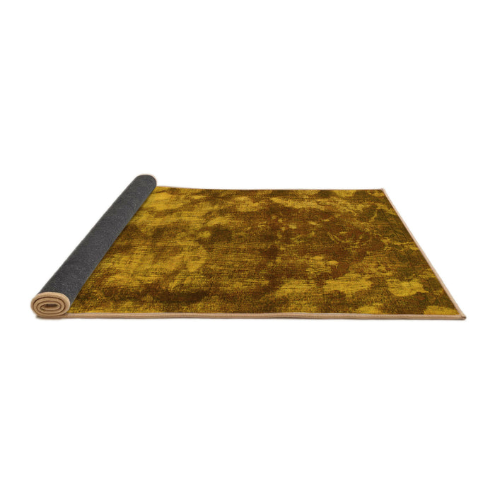 Sideview of Abstract Yellow Modern Rug, abs830yw