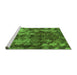 Sideview of Machine Washable Abstract Green Modern Area Rugs, wshabs830grn