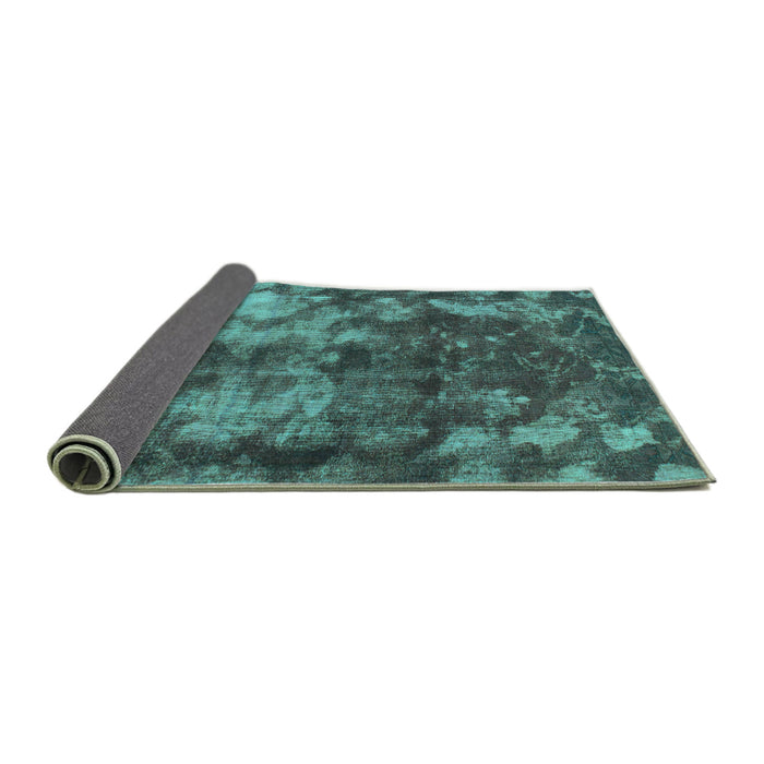 Sideview of Abstract Turquoise Modern Rug, abs830turq
