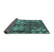 Sideview of Abstract Turquoise Modern Rug, abs830turq