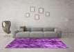 Machine Washable Abstract Purple Modern Area Rugs in a Living Room, wshabs830pur