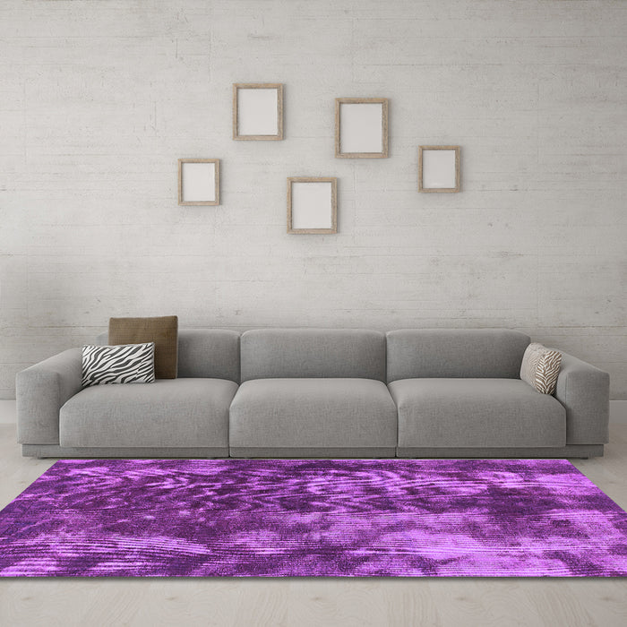 Machine Washable Abstract Purple Modern Area Rugs in a Living Room, wshabs830pur