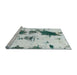 Sideview of Machine Washable Abstract Dark Sea Green Rug, wshabs831