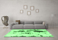 Machine Washable Abstract Emerald Green Modern Rug, wshabs831emgrn