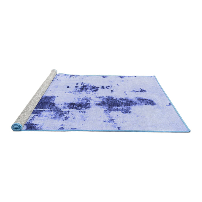 Sideview of Machine Washable Abstract Blue Modern Rug, wshabs831blu