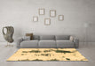 Machine Washable Abstract Brown Modern Rug in a Living Room,, wshabs831brn