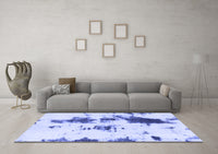 Machine Washable Abstract Blue Modern Rug, wshabs831blu