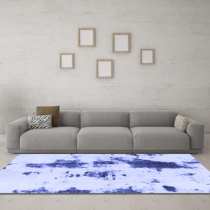 Machine Washable Abstract Blue Modern Rug in a Living Room, wshabs831blu