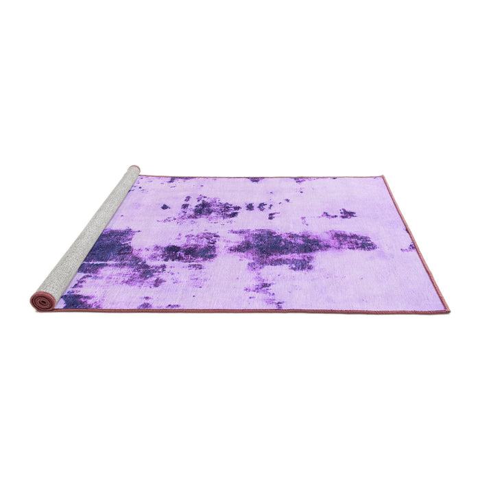 Sideview of Machine Washable Abstract Purple Modern Area Rugs, wshabs831pur