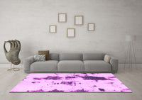 Machine Washable Abstract Pink Modern Rug, wshabs831pnk