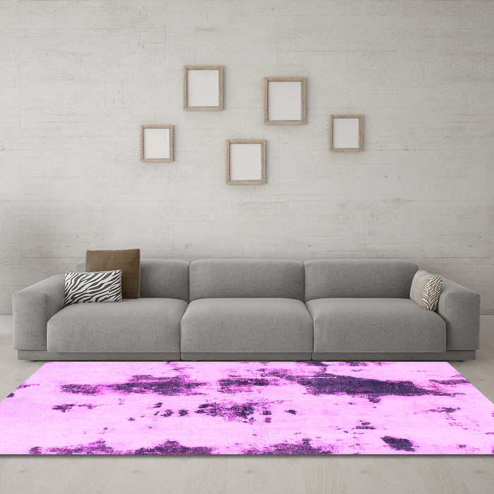Machine Washable Abstract Pink Modern Rug in a Living Room, wshabs831pnk