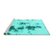 Sideview of Machine Washable Abstract Turquoise Modern Area Rugs, wshabs831turq