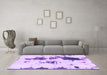 Machine Washable Abstract Purple Modern Area Rugs in a Living Room, wshabs831pur