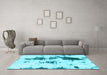 Machine Washable Abstract Light Blue Modern Rug in a Living Room, wshabs831lblu