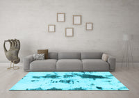 Machine Washable Abstract Light Blue Modern Rug, wshabs831lblu