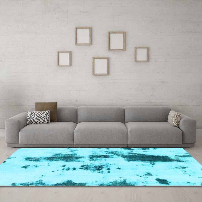 Machine Washable Abstract Light Blue Modern Rug in a Living Room, wshabs831lblu