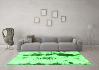 Machine Washable Abstract Green Modern Rug, wshabs831grn