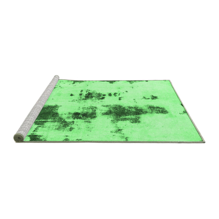 Sideview of Machine Washable Abstract Emerald Green Modern Area Rugs, wshabs831emgrn